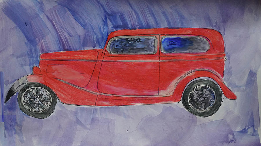 This old car Painting by Cathy Anderson