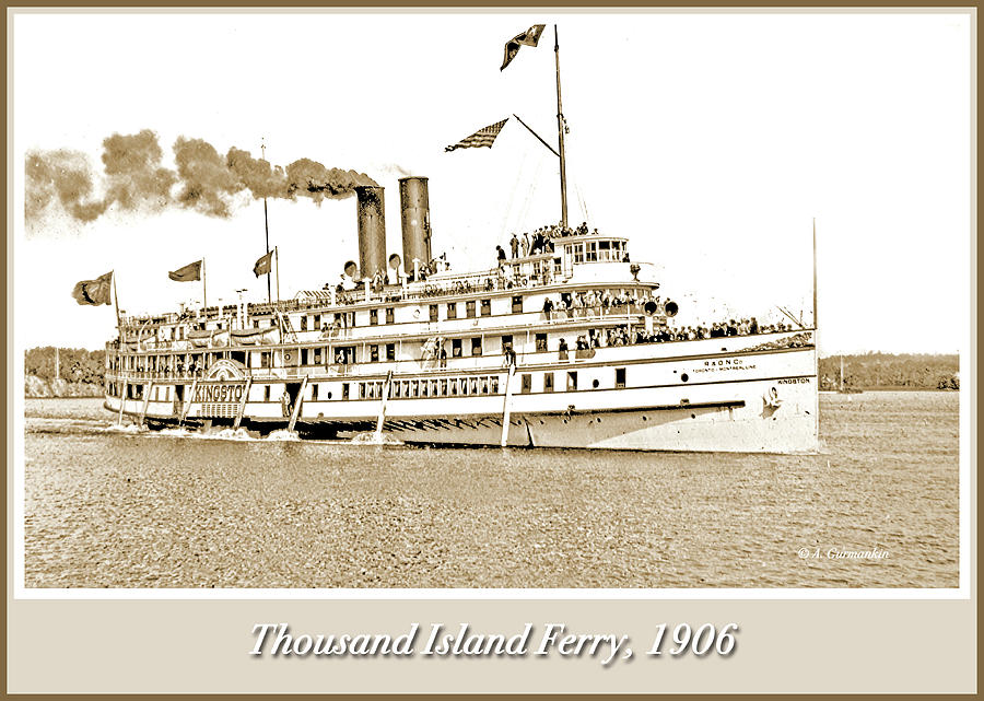 Thousand Islands Ferry Boat 1906 Vintage Photograph #3 Photograph by A Macarthur Gurmankin