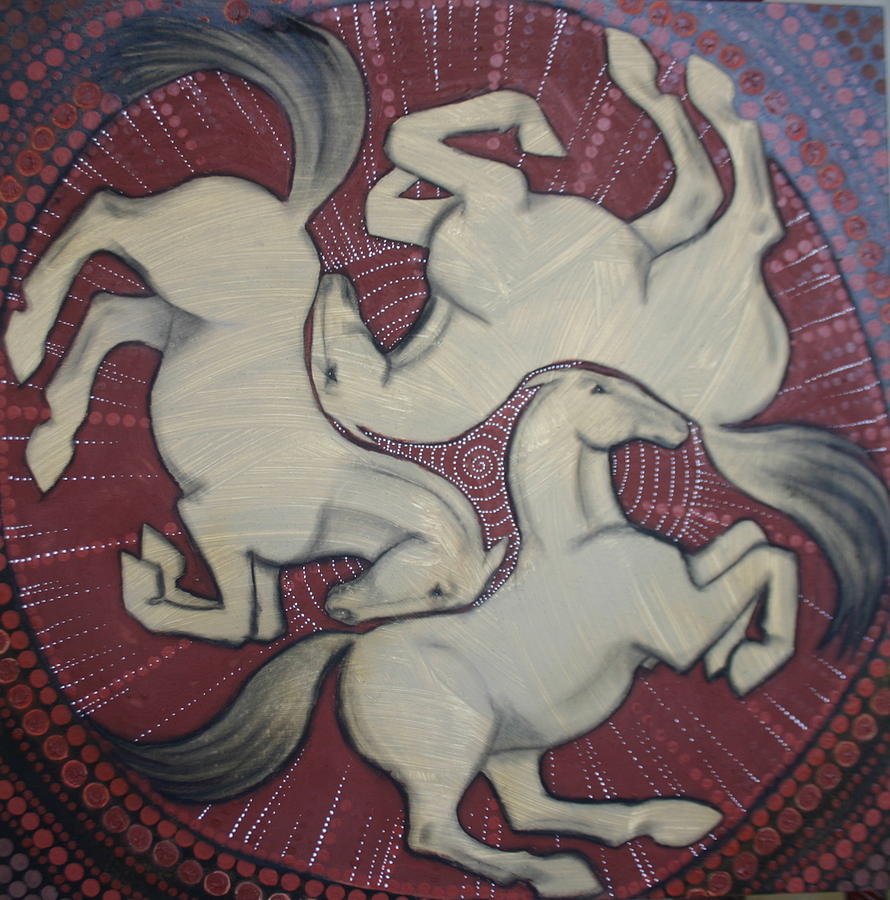 White Horses Painting - Three Horses #1 by Sophy White