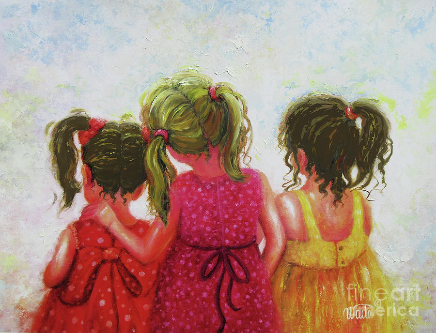 Three Little Sisters Painting by Vickie Wade