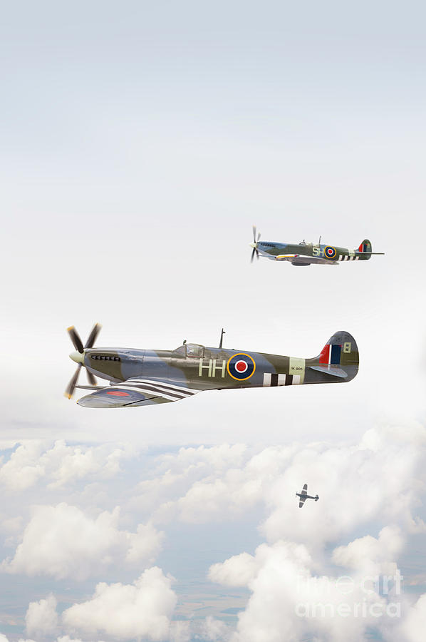 Three Supermarine Spitfire Airplanes In Flight Photograph By Lee Avison 