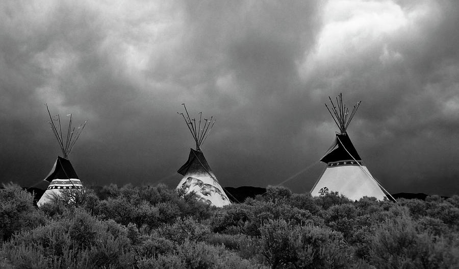 Three teepees #1 Photograph by Carolyn DAlessandro