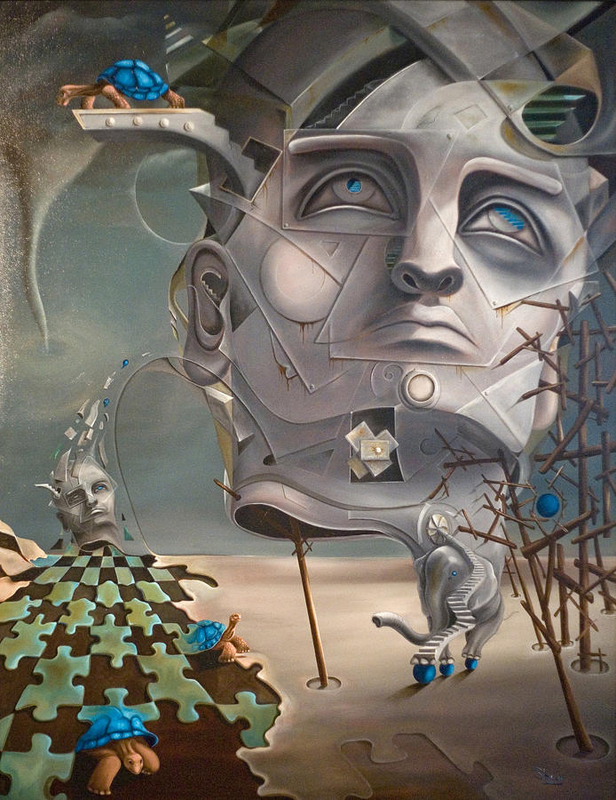 Visionary Painting - Three Tiers Of Time by Shay Davis Visionary Painting - Three Tiers Of Time by Shay Davis
