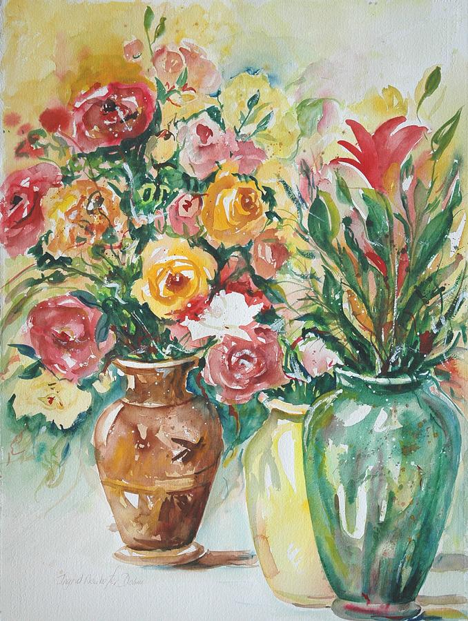 Three Vases #1 Painting by Ingrid Dohm