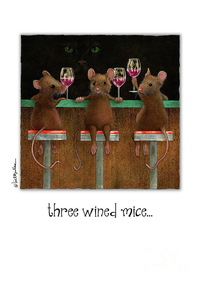 Animal Painting - Three Wined Mice... by Will Bullas