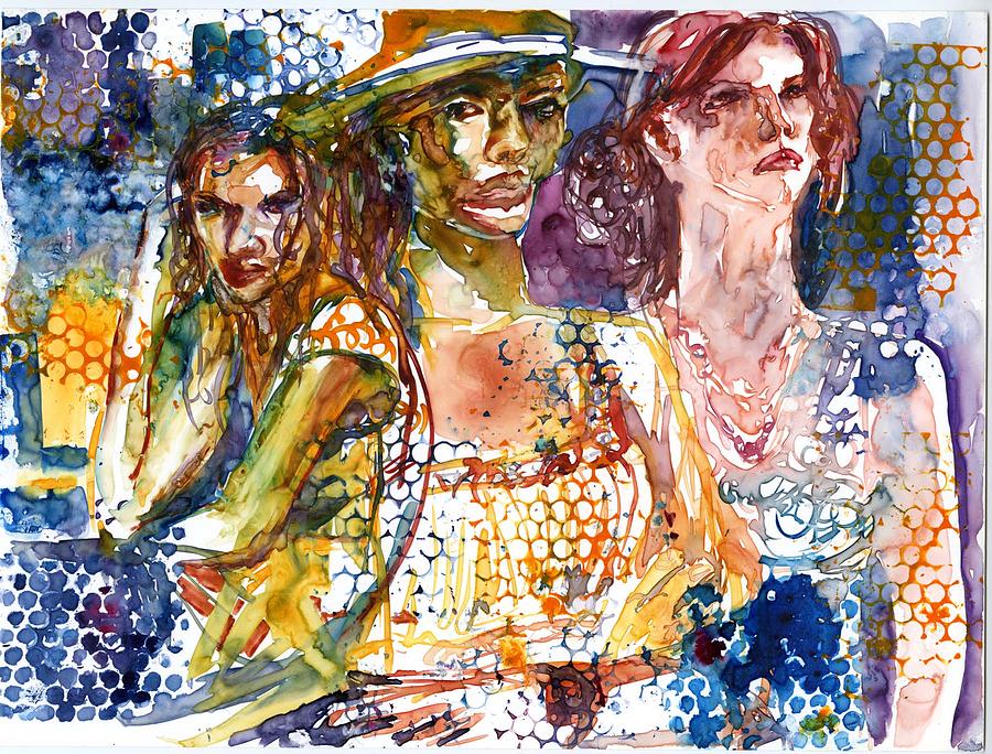 Three Women III #1 Painting by Beena Samuel