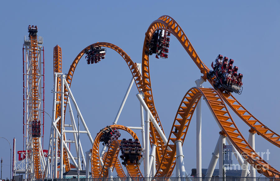 ThunderBolt - Modern Rollercoaster #1 Photograph by Anthony Totah
