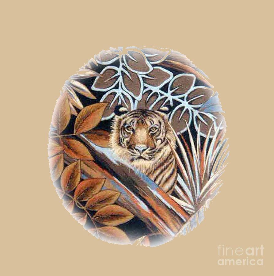 Tiger T-shirt Painting by Herb Strobino