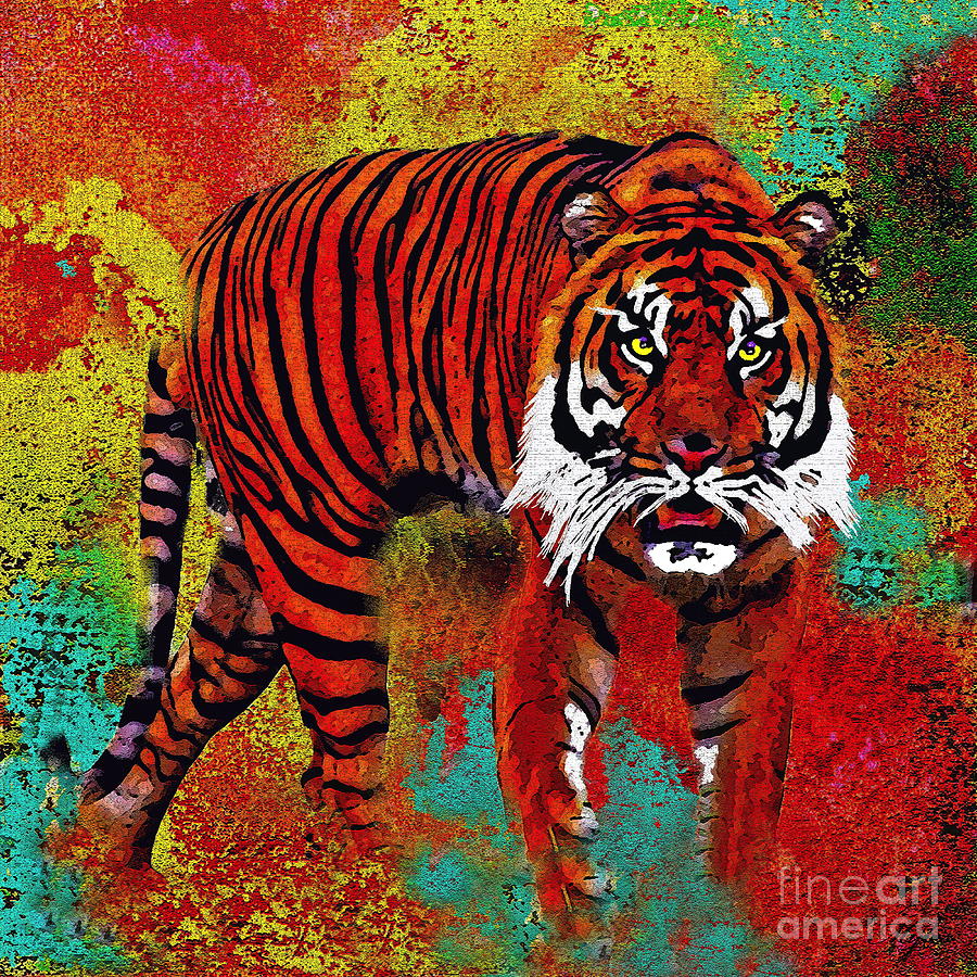Tiger  #2 Painting by Saundra Myles