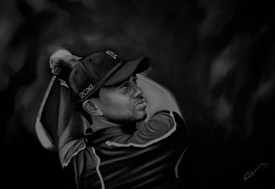 1 Tiger Woods Painting by Richard Garnham