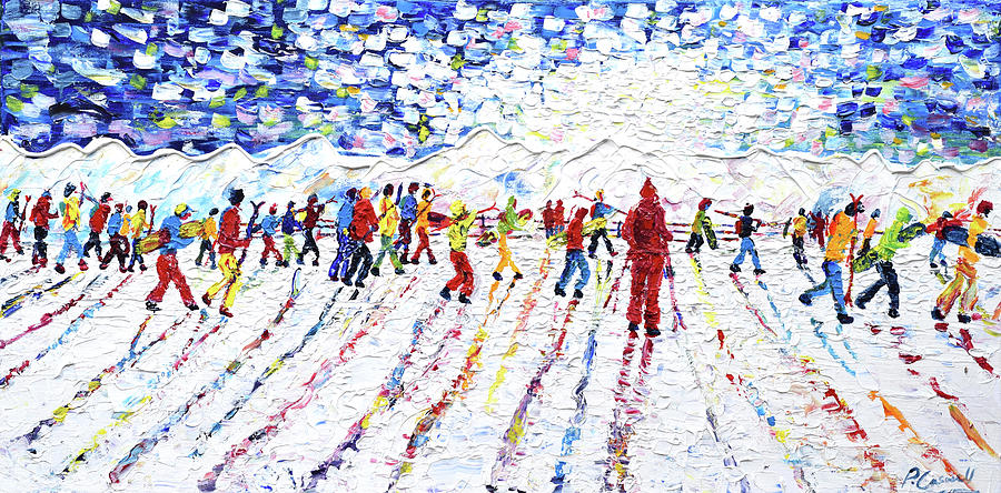 Tignes Grande Motte #1 Painting by Pete Caswell