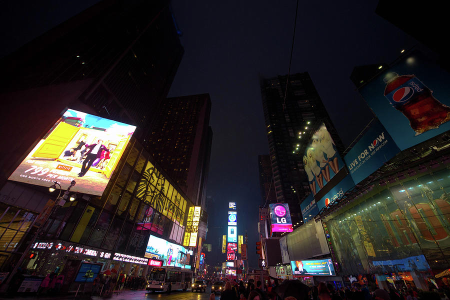 New York City Photograph - Times Square at Night #1 by Mike Shaw
