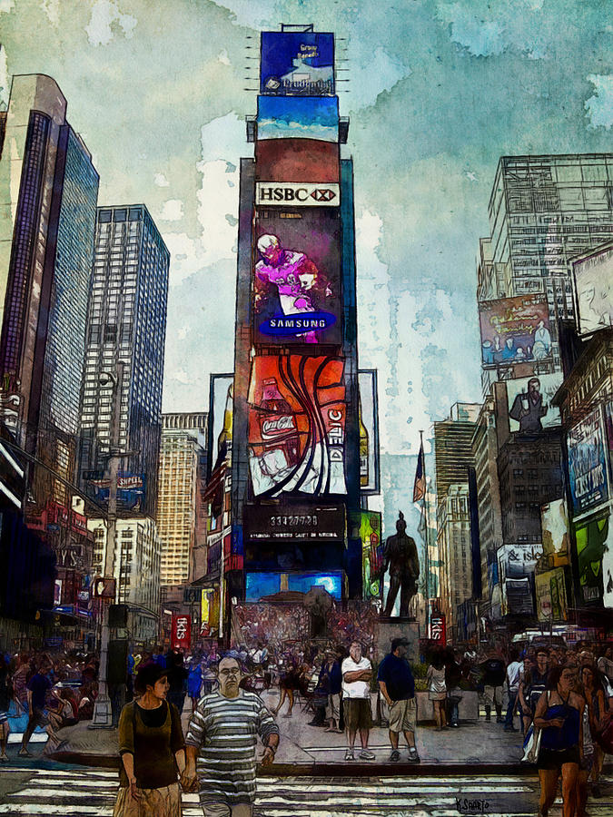 Times Square #1 Digital Art by Kai Saarto