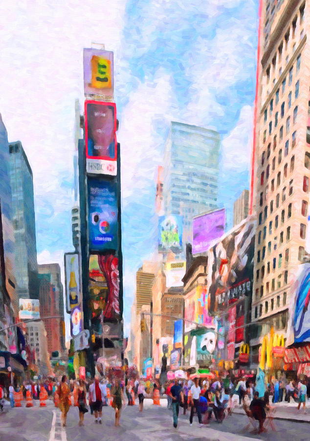 Times Square #1 Painting by Jeelan Clark