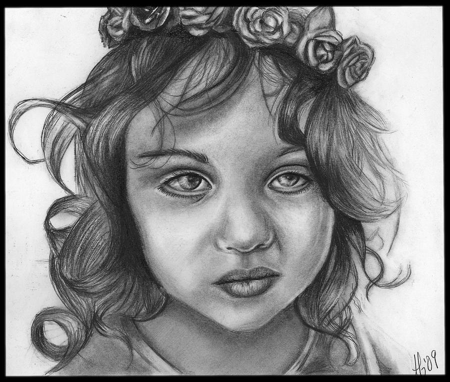 Buy Flower Girl Drawing Online in India - Etsy