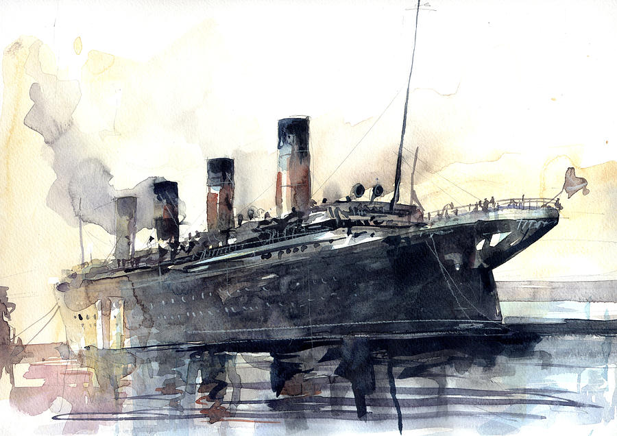 Boat Painting - Titanic #1 by Tony Belobrajdic