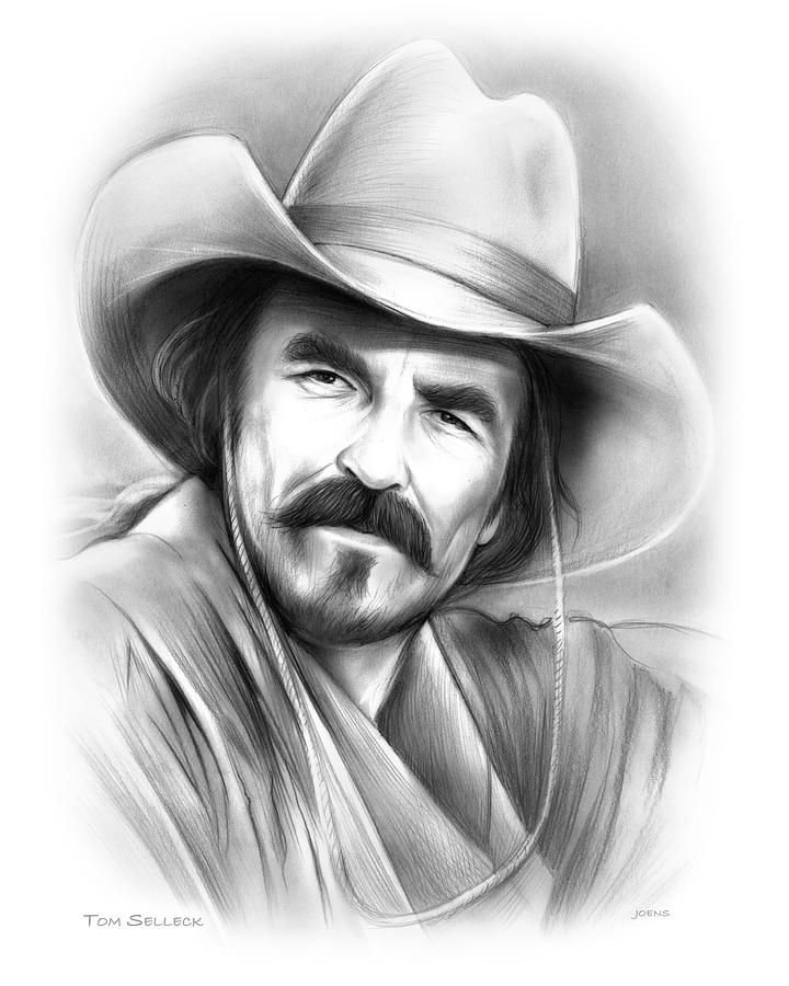 Tom Selleck #1 Drawing by Greg Joens