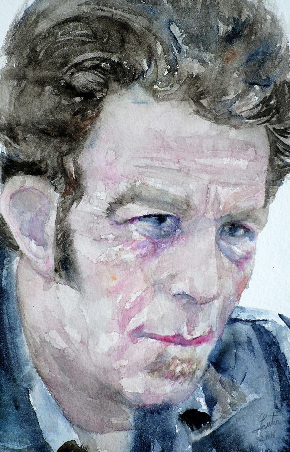 TOM WAITS - watercolor portrait #1 Painting by Fabrizio Cassetta