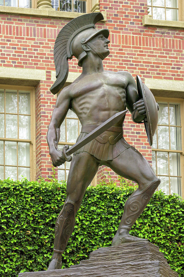 Tommy Trojan on the Campus of the University of California Photograph by Ken Wolter Fine Art