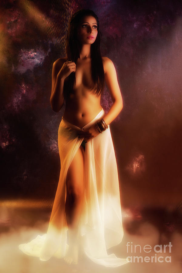 Topless nude in smoke #1 Photograph by Kiran Joshi