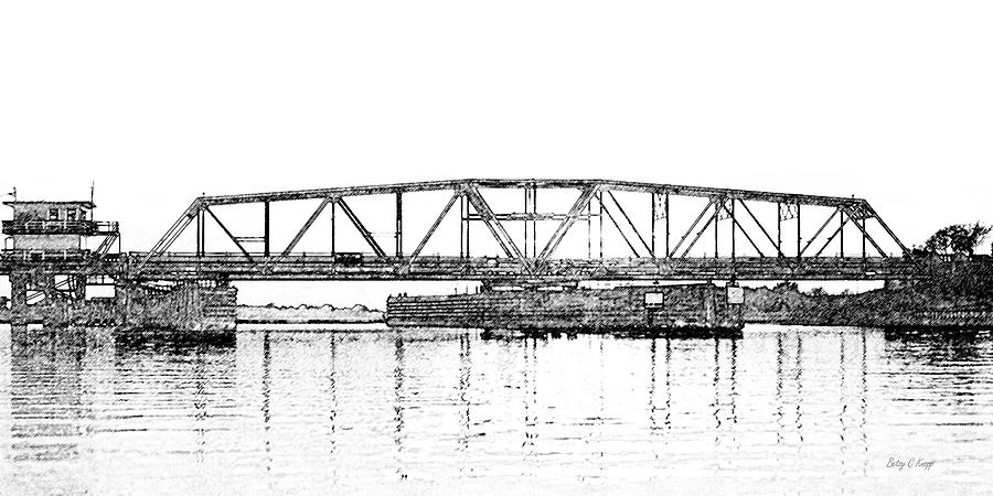 Vintage Photograph - Topsail Island Swing Bridge #1 by Betsy Knapp