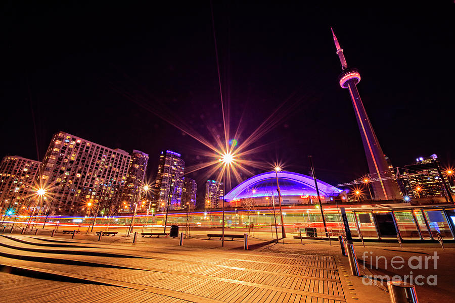 Toronto Harbourfront Street Car Light Trails #1 Photograph by Charline Xia