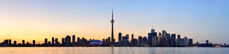 Toronto silhouette panorama #1 Photograph by Songquan Deng