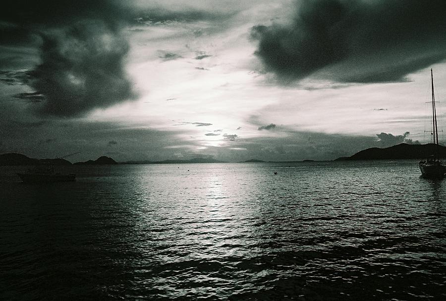 Tortola Sunset B/w #2 Photograph by Fiona Dinali