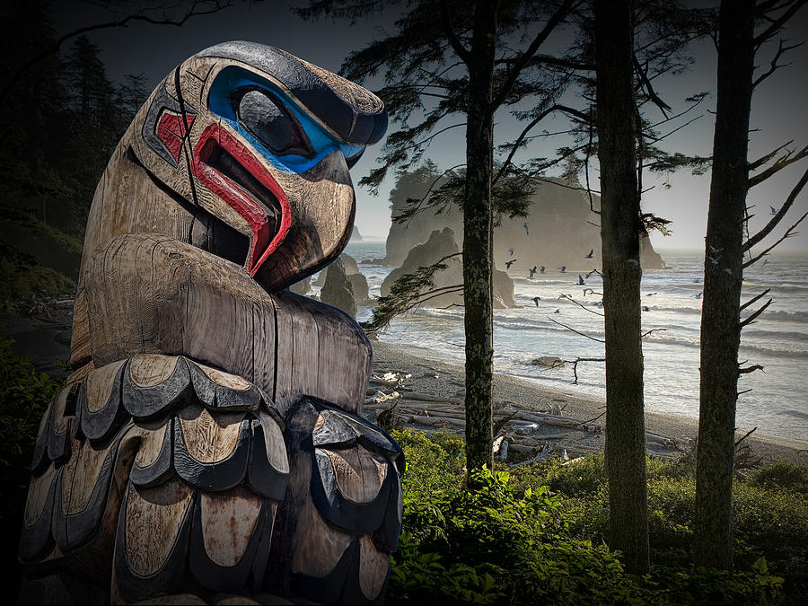 Totem Pole in the Pacific Northwest Photograph by Randall Nyhof