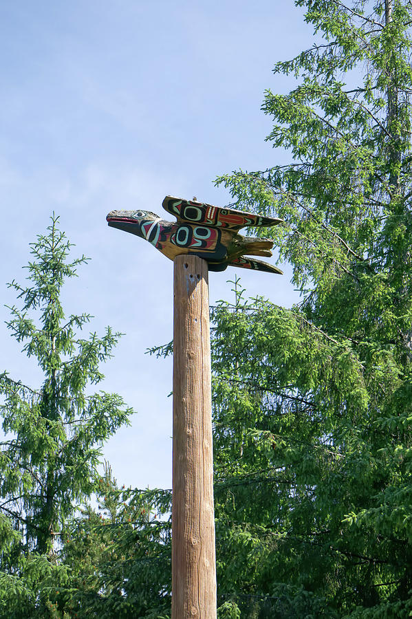 Totems Art And Carvings At Saxman Village In Ketchikan Alaska #1 Photograph by Alex Grichenko