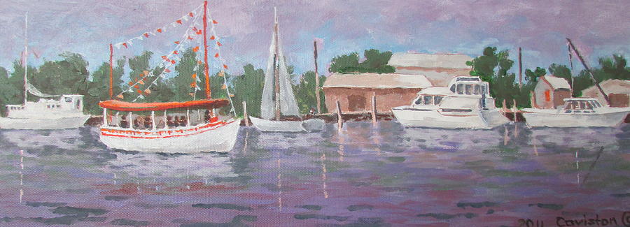 Tourist Boat Painting by Tony Caviston