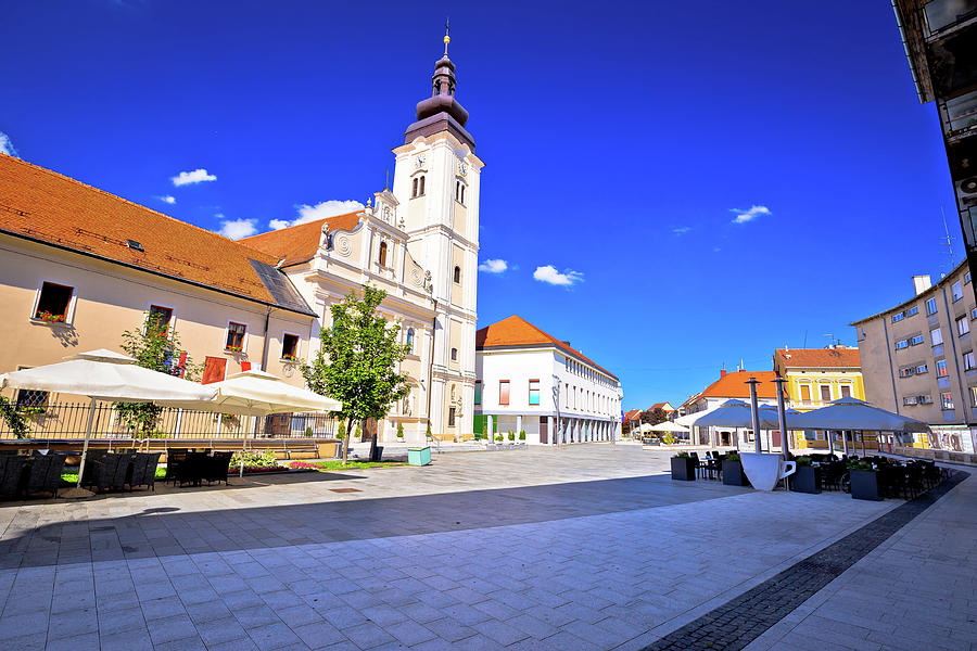 Town of Cakovec main square and church view #1 Photograph by Brch Photography