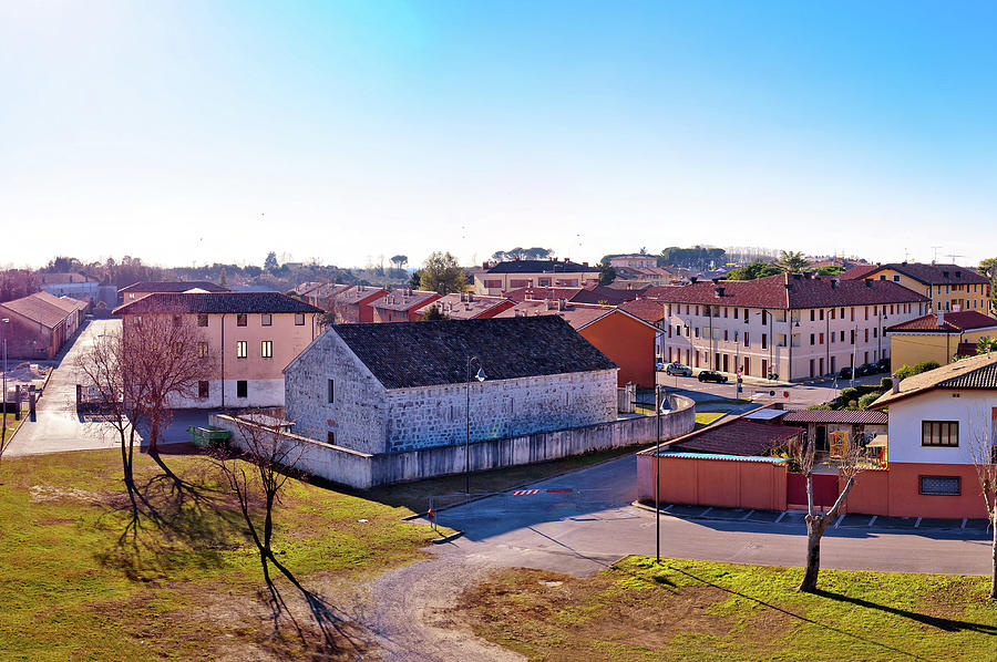 Town of Palmanova skyline panoramic view from city defense walls #1 Photograph by Brch Photography