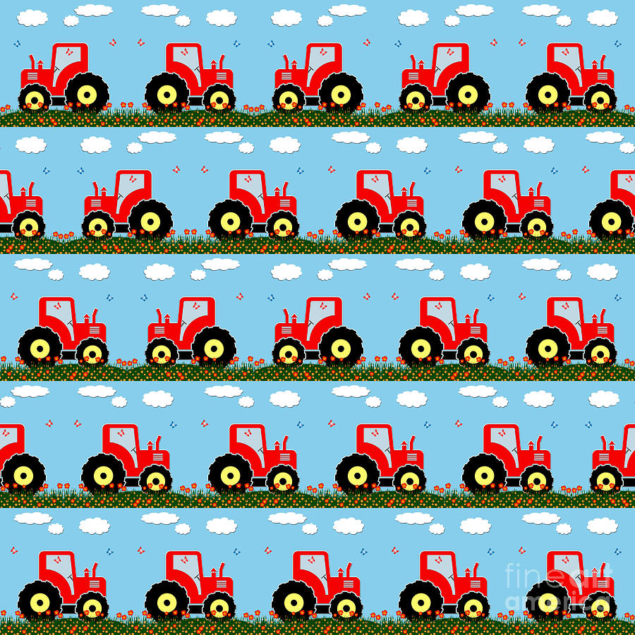 Toy Digital Art - Toy tractor pattern #1 by Gaspar Avila
