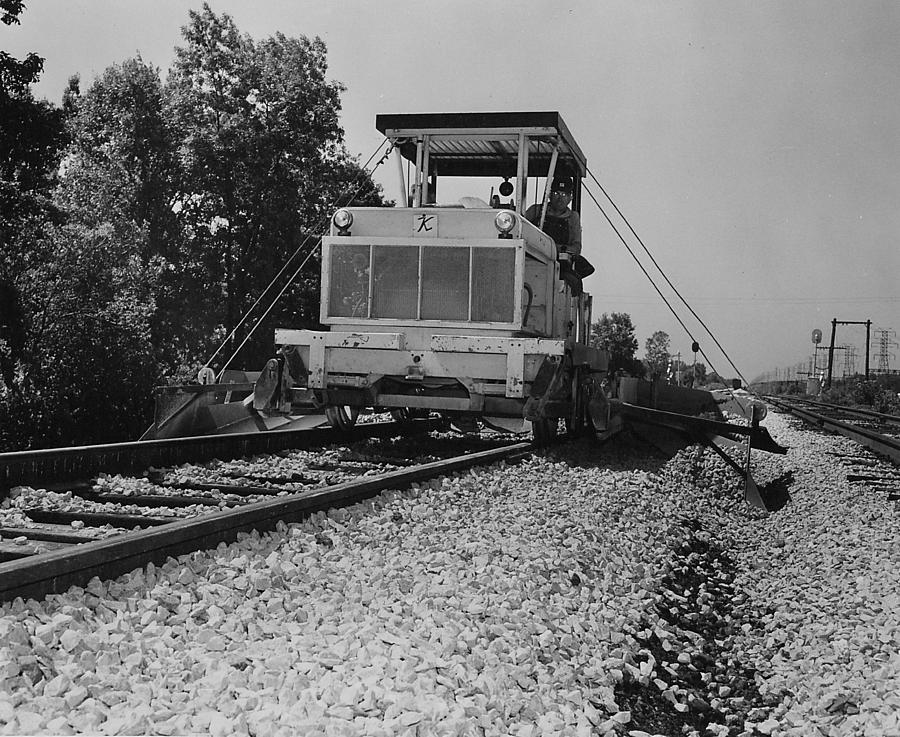 Track Machine at Work - 1957 Photograph by Chicago and North Western Historical Society