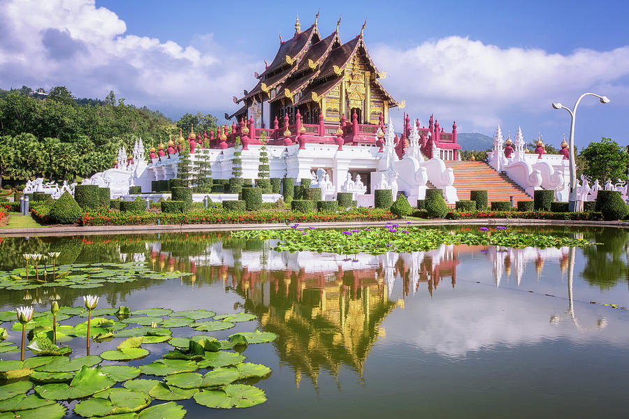Traditional thai architecture in the Lanna style  #1 Photograph by Anek Suwannaphoom