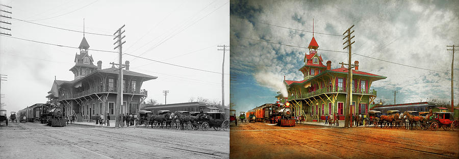 Train Station - Pensacola FL - The Louisville and Nashville Railroad 1900 #1 Photograph by Mike Savad