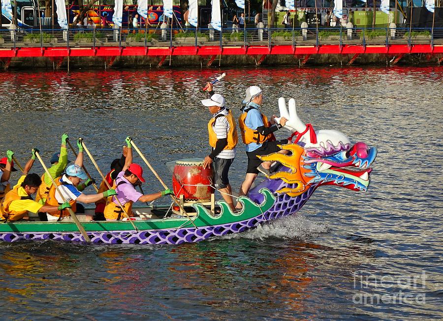 Training for the Dragon Boat Races Photograph by Yali Shi