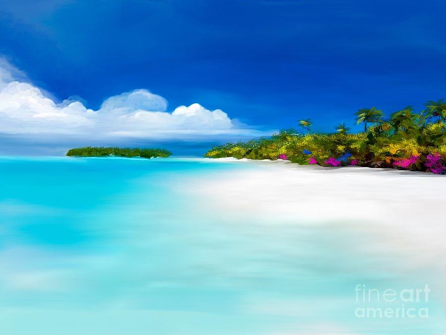 Tranquil beach #2 Digital Art by Anthony Fishburne