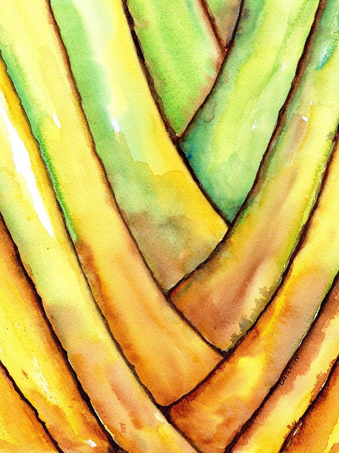 Impressionism Painting - Travelers Palm Trunk by Carlin Blahnik CarlinArtWatercolor