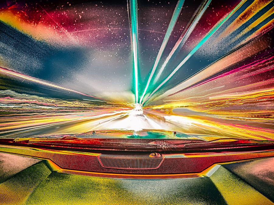 Traveling At Speed Of Light Abstract Long Exposure In A Car #1 Photograph by Alex Grichenko