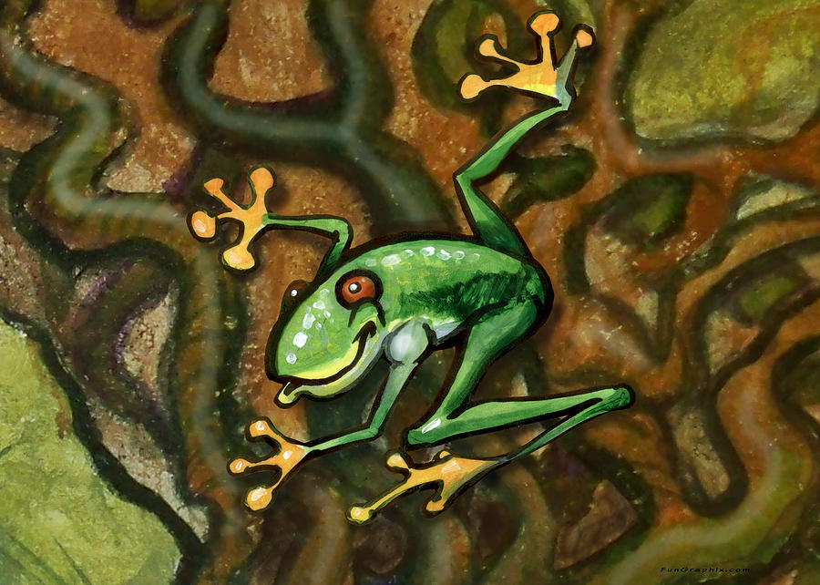 Tree Frog Painting by Kevin Middleton