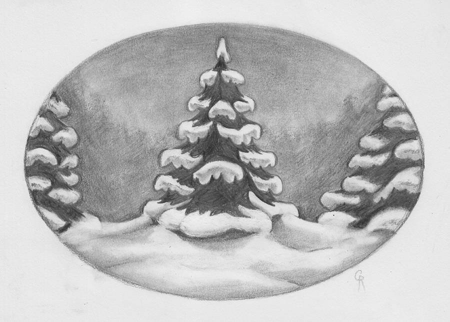 Winter Drawing - Tree Frosting #1 by Cheri Crawford