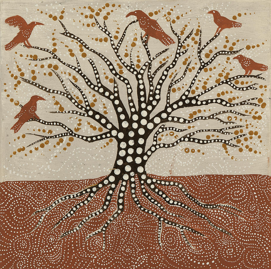 Crow Painting - tree of Life #1 by Sophy White