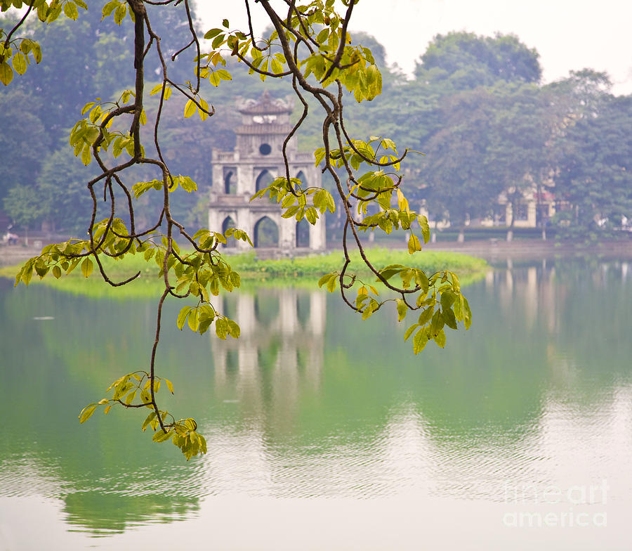 Tree with View of Hoan Kiem Lake, Hanoi, Vietnam, Asia Photograph by ...