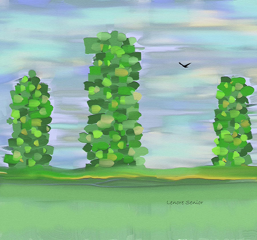 Trees in Spring #1 Painting by Lenore Senior