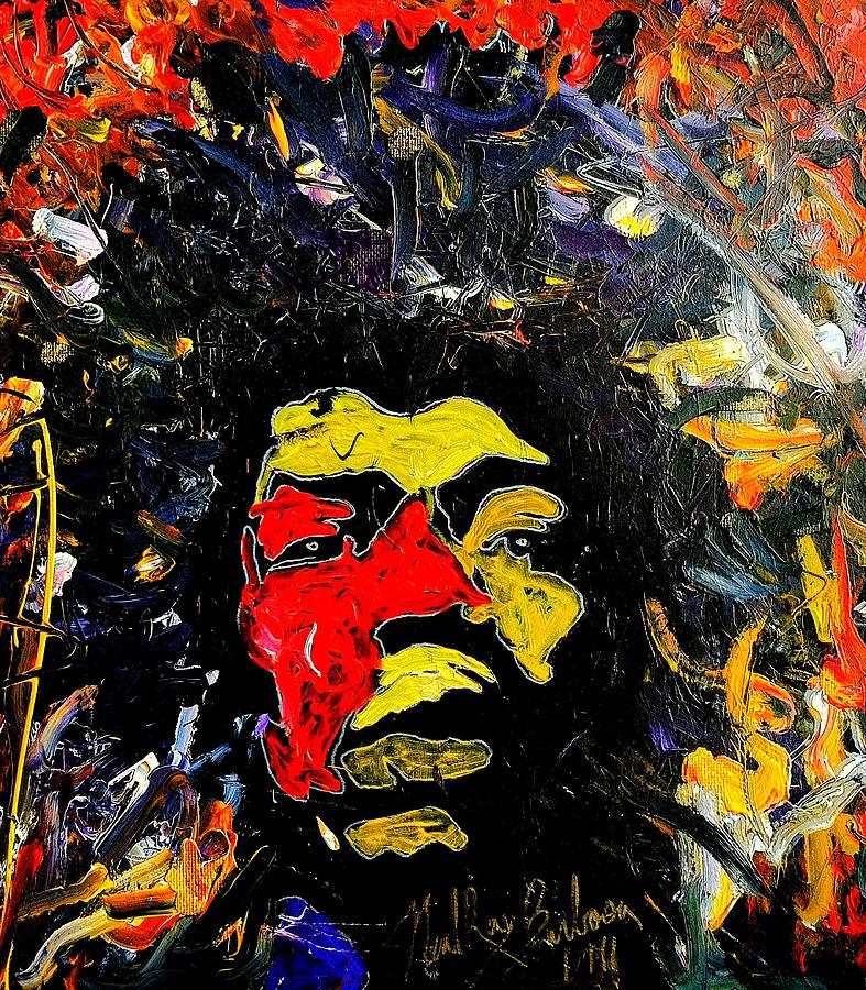 tribute to Jimi Hendrix #1 Painting by Neal Barbosa