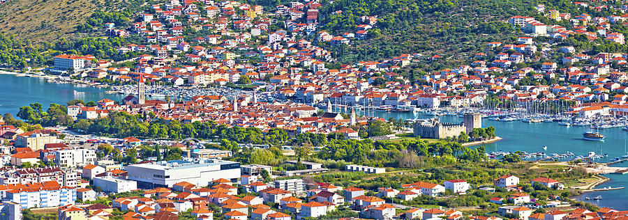 Trogir bay and Ciovo island panorama #1 Photograph by Brch Photography