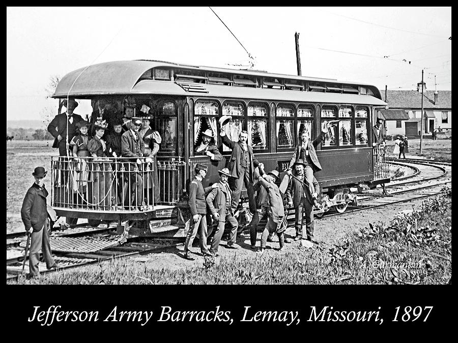 Trolley-Train, Jefferson Army Barracks, 1897, Vintage Photograph #1 Photograph by A Macarthur Gurmankin