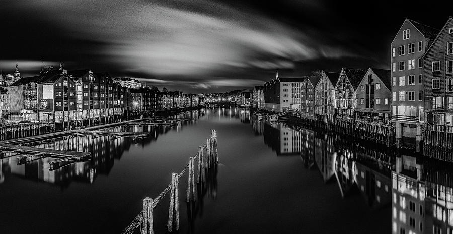 Trondheim night from Bakke Bru Photograph by Aziz Nasuti - Fine Art America